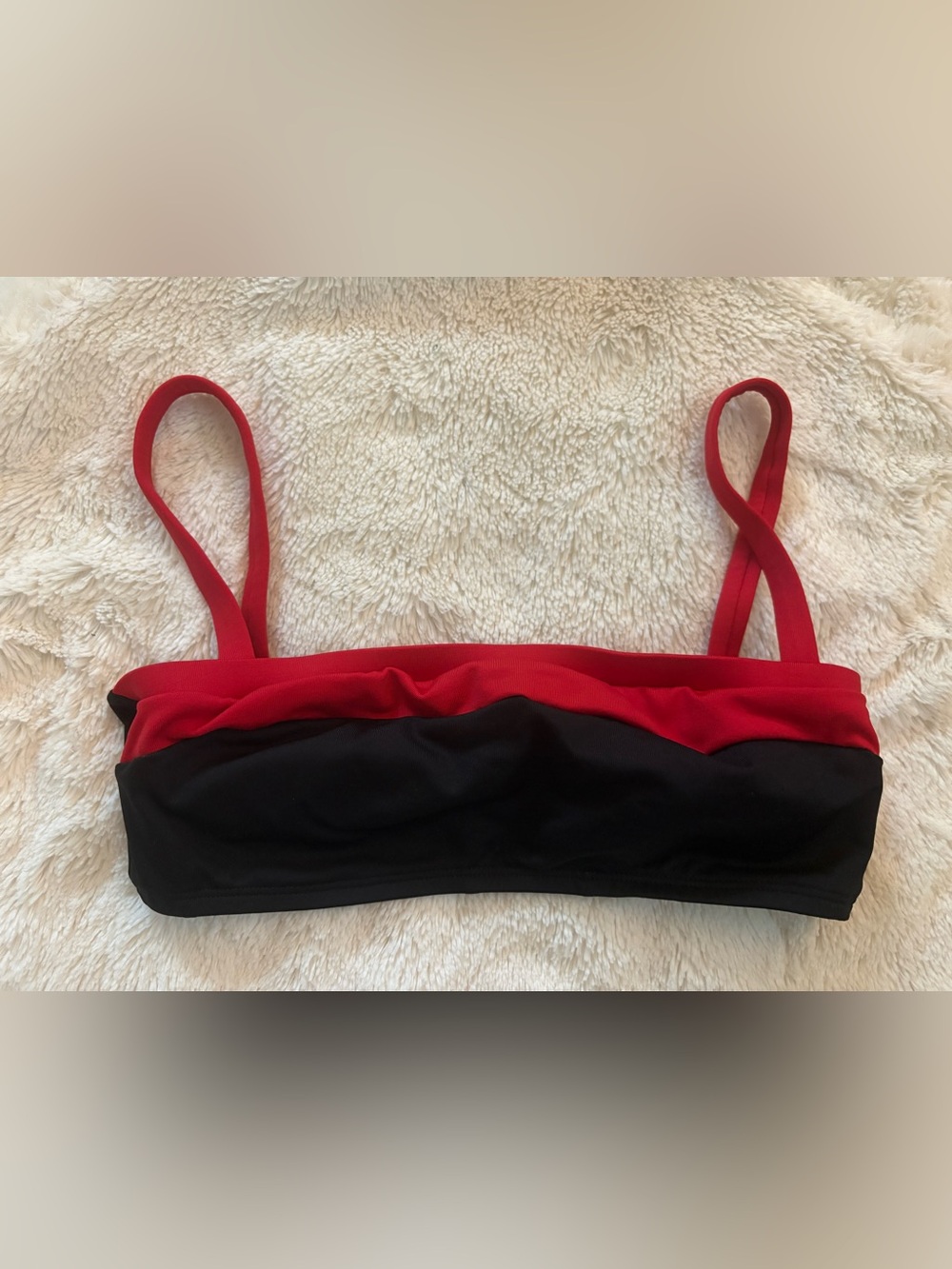 VTG Lauren Ralph Lauren swim top bandeau with straps colorblock USA 90s Y2K